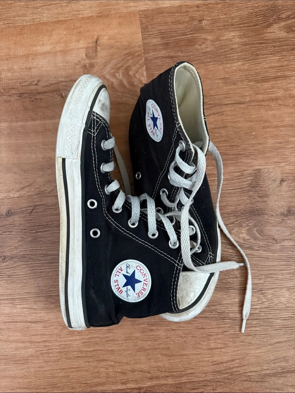 Converse Kids Black High Top Canvas Sneakers with White Accents